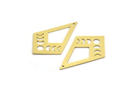 Brass Diamond Charm, 8 Raw Brass Moon Phases Charms With 1 Hole, Findings (37x23x0.60mm) A6380