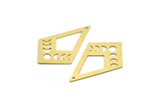 Brass Diamond Charm, 8 Raw Brass Moon Phases Charms With 1 Hole, Findings (37x23x0.60mm) A6380