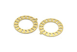 Brass Round Charm, 8 Raw Brass Round Charms With 1 Loop, Pendant Charms (32x29x0.60mm) A6374