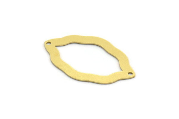Pirinç Düzensiz Şekilli Tılsım, 2 Delikli 12 Ham Pirinç Düzensiz Şekilli Tılsım, Kolye Tılsımları, Bağlantı Parçaları (32x19x0,60 mm) A6373