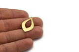 Brass Drop Charm, 12 Raw Brass Drop Shaped Charms With 1 Loop, Findings (31x17x0.80mm) A6327