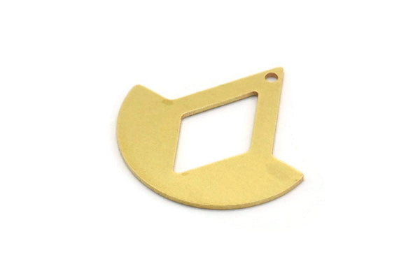 Brass Diamond Charm, 8 Raw Brass Diamond Charms With 1 Hole, Findings (28x28x0.80mm) A6326