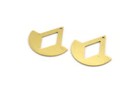 Brass Diamond Charm, 8 Raw Brass Diamond Charms With 1 Hole, Findings (28x28x0.80mm) A6326