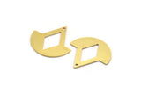 Brass Diamond Charm, 8 Raw Brass Diamond Charms With 1 Hole, Findings (28x28x0.80mm) A6326
