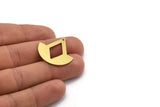 Brass Diamond Charm, 8 Raw Brass Diamond Charms With 1 Hole, Findings (28x28x0.80mm) A6326