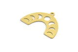Brass Charm, 12 Raw Brass, Brass Pendants, Moon Phases Charms, U Shaped Charms, Brass Semi Circle Charms With 1 Loop (16x23x0.60mm) A6353