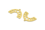 Brass Charm, 12 Raw Brass, Brass Pendants, Moon Phases Charms, U Shaped Charms, Brass Semi Circle Charms With 1 Loop (16x23x0.60mm) A6353