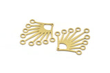 Brass Sun Charm, 6 Raw Brass Oval Charms With 1 Hole And 9 Loops, Findings (40x36x0.80mm) A6342