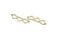 Pirinç Kalp Charm, 2 Döngülü 24 Ham Pirinç Kalp Şeklinde Charm, Bulgular, Kolye Uçları, Kolye Bağlantı Parçaları (34x9x0,80 mm) A6336