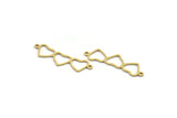Pirinç Kalp Charm, 2 Döngülü 24 Ham Pirinç Kalp Şeklinde Charm, Bulgular, Kolye Uçları, Kolye Bağlantı Parçaları (34x9x0,80 mm) A6336