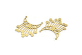 Brass Moon Charm, 6 Raw Brass Crescent Moon Charms With 2 Loops, Necklace Charms, Fringed Charms (39x32x0.80mm) A6341