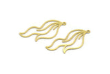 Brass Leaf Charm, 8 Raw Brass Leaf Charms With 1 Loop, Charm Pendants (36x16x0.60mm) A6361