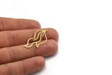 Brass Leaf Charm, 8 Raw Brass Leaf Charms With 1 Loop, Charm Pendants (36x16x0.60mm) A6361