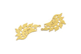 Brass Sun Charm, 8 Raw Brass Sun Charms With 1 Loop, Findings (33x17.5x0.60mm) A6309