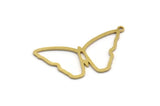 Brass Butterfly Charm, 24 Raw Brass Butterfly Charms With 1 Loop, Earring Findings (37x19x0.80mm) A6337