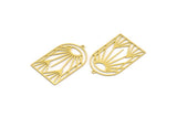 Brass Sun Charm, 2 Raw Brass Sun Shaped Charms With 1 Loop, Charm Pendants, Findings (38x24x0.60mm) A6310