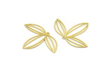 Brass Leaf Charm, 12 Raw Brass Leaf Charms With 1 Loop, Charm Pendants (40.5x28x0.60mm) A6269