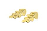 Brass Leaf Blank, 10 Raw Brass Leaf Blanks, Findings (31x16x0.60mm) A6360
