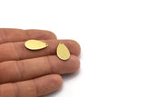 Brass Drop Charm, 12 Raw Brass Drop Charms With 1 Hole, Findings (20x11x0.80mm) M03396