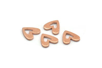 Copper Heart Blank, 50 Raw Copper Heart Blanks, Stamping Blanks (8x1mm) M03394