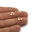 Copper Heart Blank, 50 Raw Copper Heart Blanks, Stamping Blanks (8x1mm) M03394