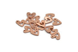 Bakır Kalp Bakır, 1 Delikli 50 Ham Bakır Kalp Tılsımı (8x1mm) M03395