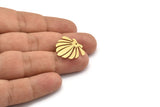 Brass Flower Charm, 8 Raw Brass Lotus Flower Charms With 1 Hole, Findings (21x20x0.60mm) A6321