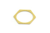 Pirinç Altıgen Charm, 12 Ham Pirinç Altıgen Şekilli Halka, Bağlantı Parçaları (23x21x1mm) A6151