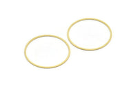 50mm Circle Connectors, 8 Raw Brass Circle Connectors (50x1.5x1mm) A6149