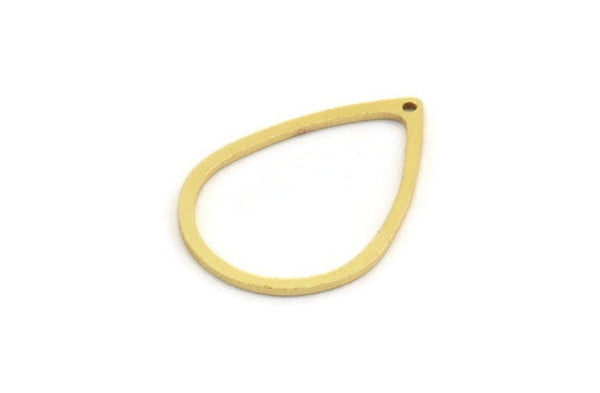 Pirinç Damla Tılsımı, 1 Delikli 24 Ham Pirinç Damla Tılsımı, Küpeler, Bulgular (29x21x1mm) A6147