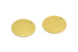 Brass Stamping Tag, 10 Raw Brass Round Charms With 1 Hole (18x0.60mm) A6148