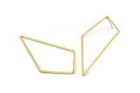 Brass Diamond Earring, 8 Raw Brass Diamond Stud Earrings (60x34x1mm) D1284 A6150