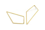Brass Diamond Earring, 8 Raw Brass Diamond Stud Earrings (60x34x1mm) D1284 A6150