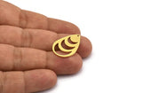 Brass Drop Charm, 8 Raw Brass Moon Patterned Drop Shape Charms With 1 Hole, Earrings, Findings (25x17x1mm) A6163