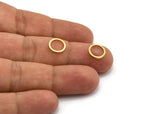 10mm Circle Connector, 100 Raw Brass Circle Connectors (10x1mm) A6152