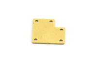 Pirinç Kare Charm, 5 Delikli 12 Ham Pirinç Kare Charm, Bağlantı Elemanları (14,5x13x0,60 mm) A6304