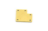 Pirinç Kare Charm, 5 Delikli 12 Ham Pirinç Kare Charm, Bağlantı Elemanları (14,5x13x0,60 mm) A6304