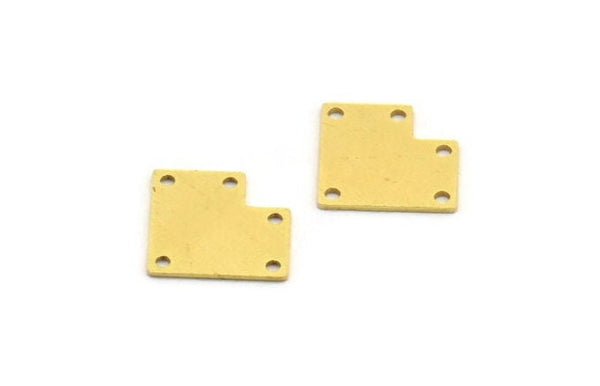 Pirinç Kare Charm, 5 Delikli 12 Ham Pirinç Kare Charm, Bağlantı Elemanları (14,5x13x0,60 mm) A6304
