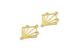 Brass Rhombus Charm, 12 Raw Brass Rhombus Shaped Charms With 1 Loop, Findings (23x17.5x0.60mm) A6325