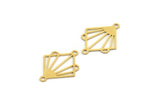 Brass Rhombus Charm, 12 Raw Brass Rhombus Shaped Charms With 1 Loop, Findings (23x17.5x0.60mm) A6325