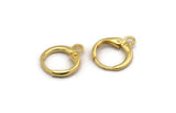 Gold Leverback Earring, 8 Gold Plated Brass Leverback Earrings, Findings (12mm) A0790