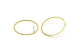Brass Circle Earring, 8 Raw Brass Circle Stud Earrings (32x0.80mm) A5678 A6171