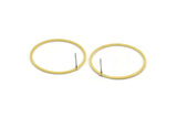 Brass Circle Earring, 8 Raw Brass Circle Stud Earrings (32x0.80mm) A5678 A6171