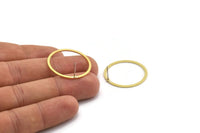 Brass Circle Earring, 8 Raw Brass Circle Stud Earrings (28x1.4x0.80mm) A3954 A6172