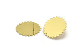 Brass Round Earring, 2 Raw Brass Circle Stud Earrings With 1 Hole (25x0.80mm) M02134 A6177