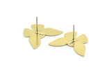 Brass Butterfly Earring, 4 Raw Brass Butterfly Shaped Stud Earrings (23x17x0.80mm) A0316 A6180