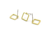 Brass Square Earring, 10 Raw Brass Square Stud Earrings (8x0.80mm) Bs-1115 A6188