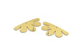 Brass Daisy Earring, 4 Textured Raw Brass Flower Shaped Stud Earrings With 1 Hole (34x18x0.80mm) D1410 A6187