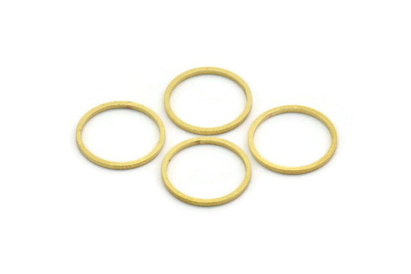 16mm Circle Connectors - 50 Raw Brass Circle Connectors (16x1x0.80mm) A6164