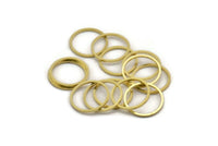 16mm Circle Connectors - 50 Raw Brass Circle Connectors (16x1x0.80mm) A6164